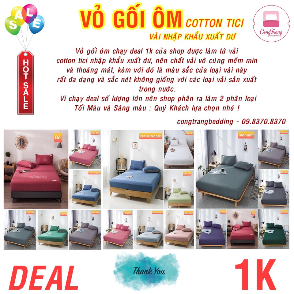 [Mã LIFE20KALL giảm 10% đơn 50K] Vỏ gối ôm COTTON TICI - COTTON POLY NHẬP KHẨU hoạt tính Cao Cấp ( 30cm x 100cm) | BigBuy360 - bigbuy360.vn