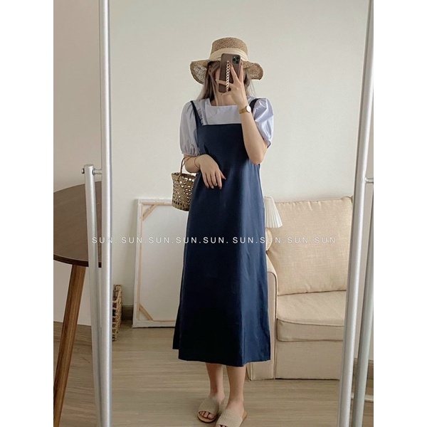 Set áo kèm yếm dây dáng suông S50 set đồ nữ