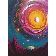 Bộ Tranh Đính Đá 5d Họa Tiết Mặt Trăng Trừu Tượng Độc Đáo Kích Thước 30x40cm Diy Dùng Trang Trí