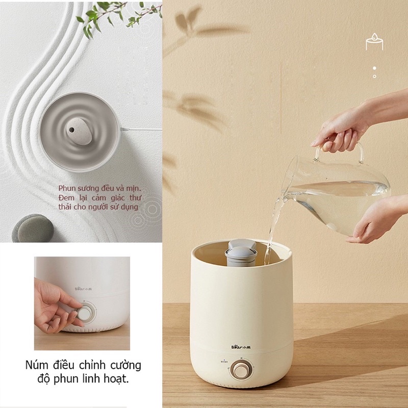 Máy phun sương Bear tạo ẩm làm sạch không khí dung tích 4,5l