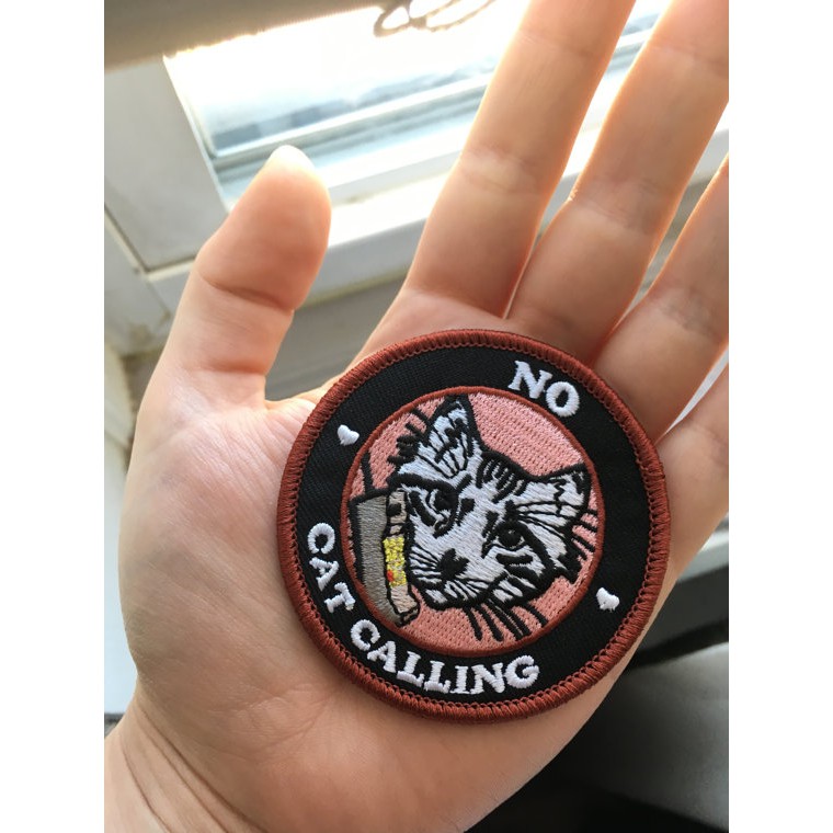 Sticker Ủi Thêu Hình Mèo Dễ Thương 1 X No Cat Calling