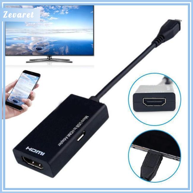 Cáp Chuyển Đổi Zevaret Type C &amp; Micro USB Đực Sang HDMI Cái Cho Điện Thoại, Máy Tính Bảng, TV
