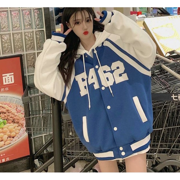 ZHELIHANGFEI Áo Khoác Bóng Chày Dáng Rộng Thời Trang Hip Hop Cá Tính