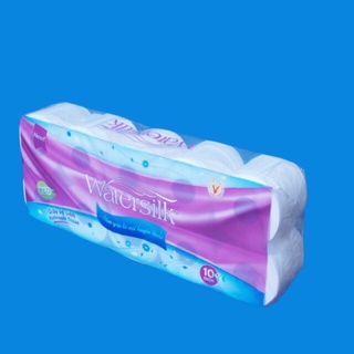 Bịch 10 cuộn Giấy vệ sinh có lõi Watersilk dai mịn
