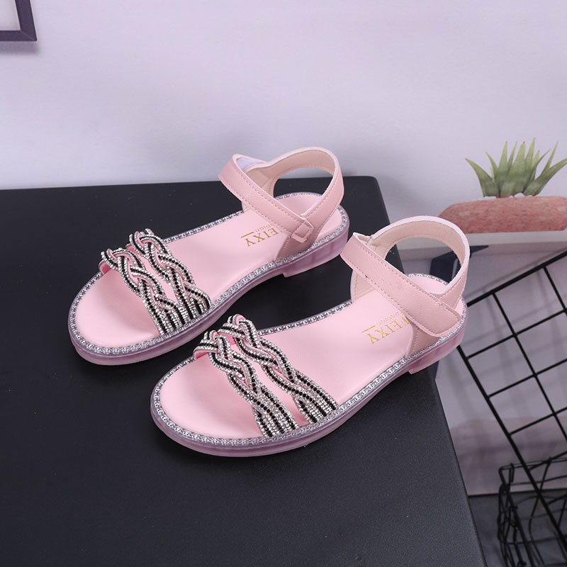 sandal bé gái size 31-36 dây kim sa bện siêu xinh