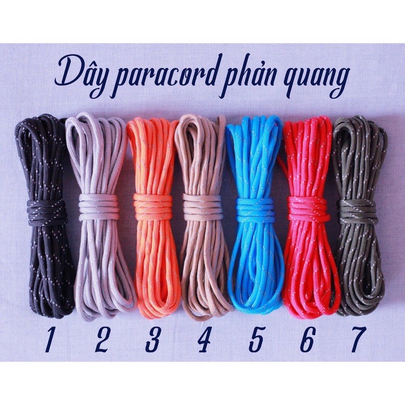 5m dù paracord 550lbs sinh tồn 4mm phản quang