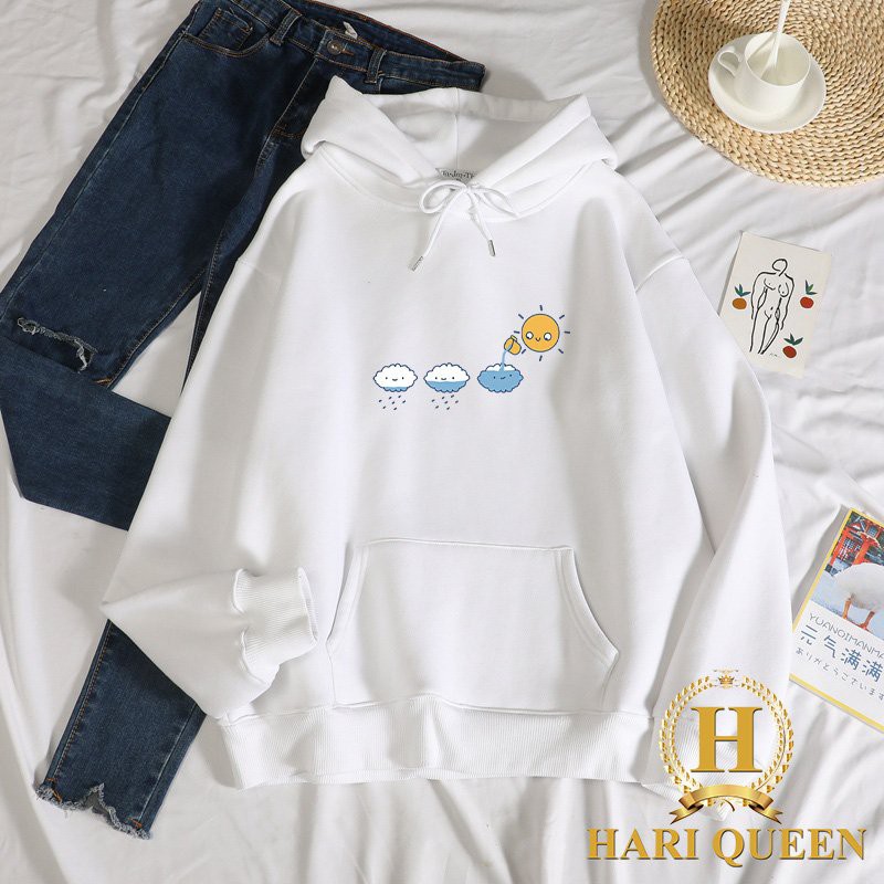 Áo hoodie thời tiết mặt trời tưới mây HARI0121