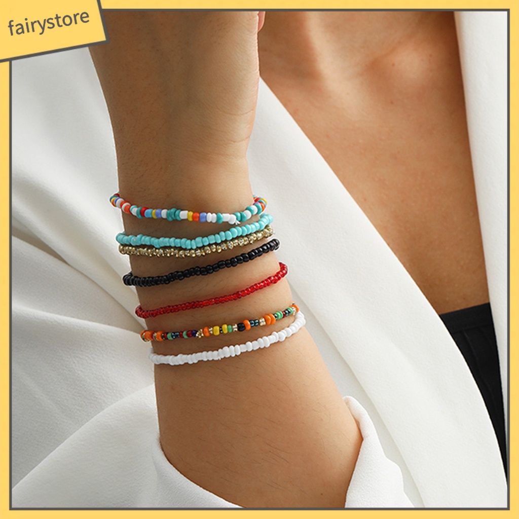 Lắc chân/ vòng tay tự làm thủ công nhiều màu sắc đáng yêu thời trang đi biển