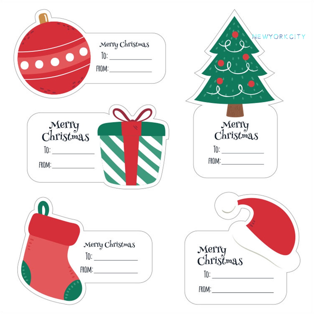 Set 10 Miếng Dán Trang Trí Giáng Sinh Nhiều Kiểu Dáng Dễ Thương