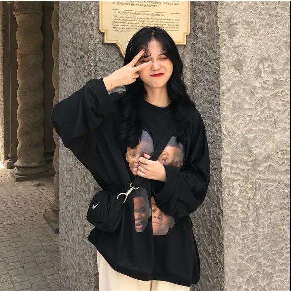 NRVP Áo nỉ hoodie dài tay dáng rộng thời trang Hàn Quốc mới 2021