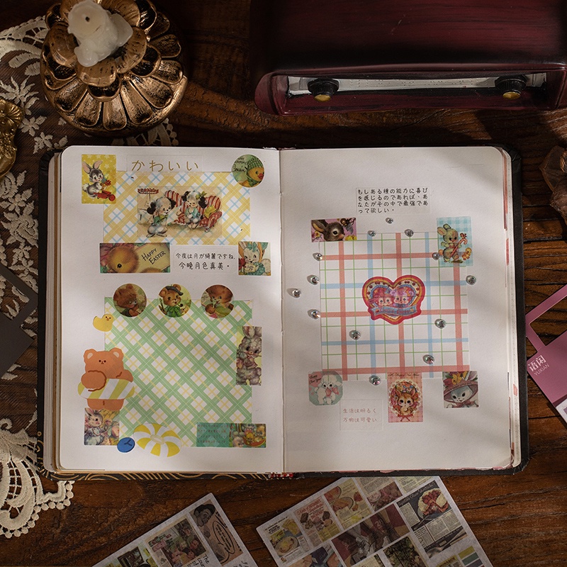 Set 2 Tấm Hình Dán Nghệ Thuật Phong Cách Vintage