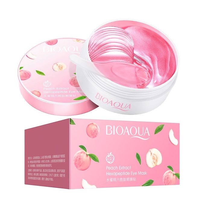 Set 60 Mặt Nạ Mắt Bioaqua Chiết Xuất Đào Dưỡng Ẩm Làm Mịn Và Săn Chắc Da Giảm Quầng Thâm Bọng Mắt