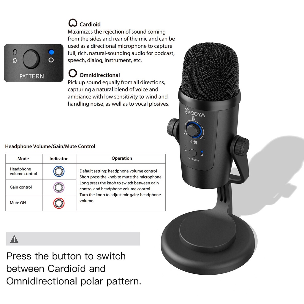 BOYA BY-PM500W - Mic thu âm không dây cho Điện thoại Android  và Laptop