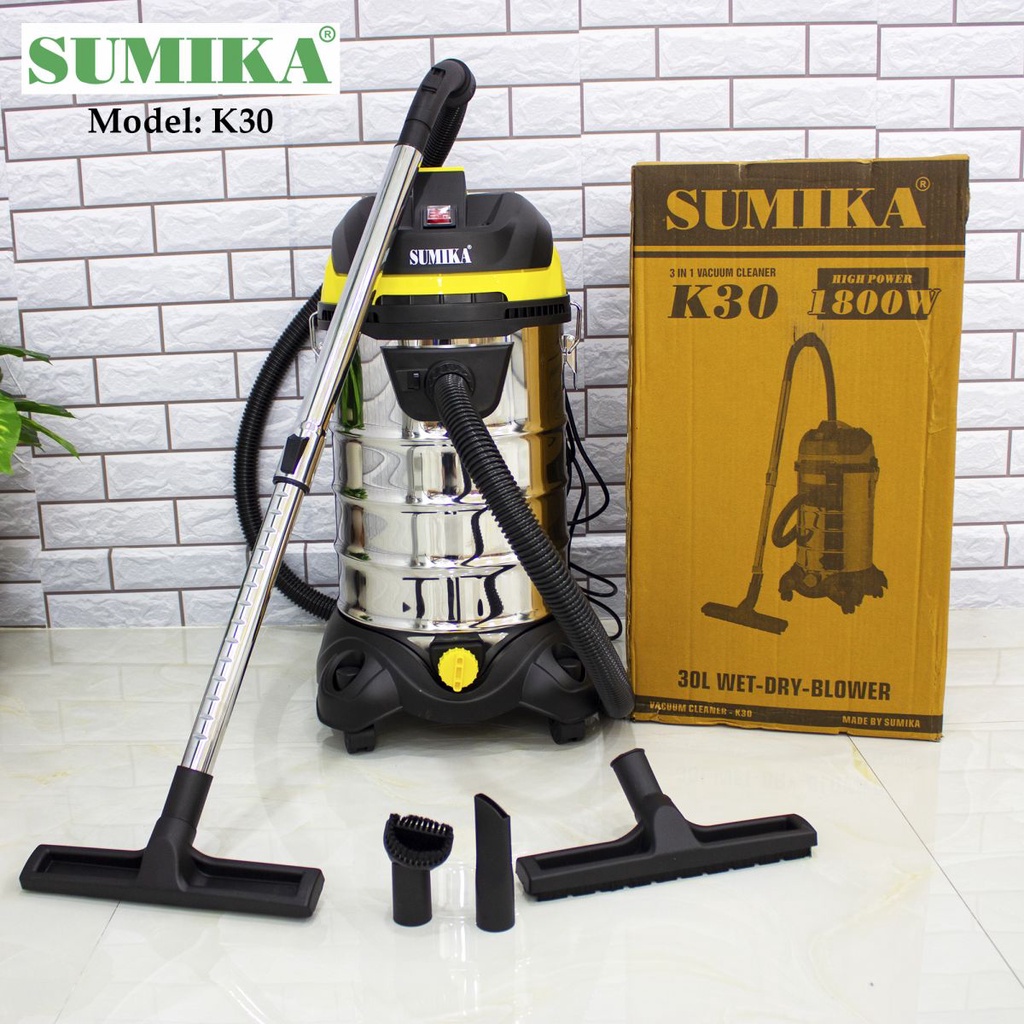 Máy hút bụi công nghiệp SUMIKA K30 - 3 chức năng: hút bụi, hút nước, thổi