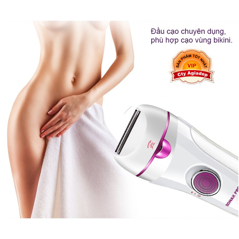 Máy wax dụng cụ waxing 3 đầu đa năng cạo lông chân, lông tay, lông nách, vùng bikini Sonax S8899 - Hàng xuất Châu Âu