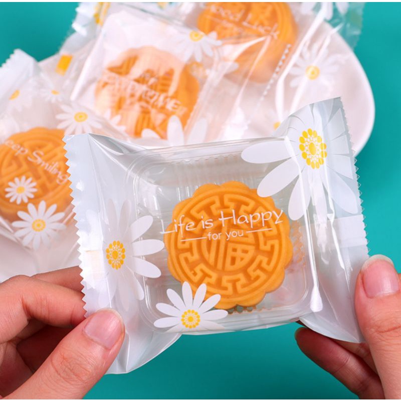 Set 100 Túi bánh QUY CÚC TRẮNG qui, cookies, cookie hàn miệng 7*10 cm