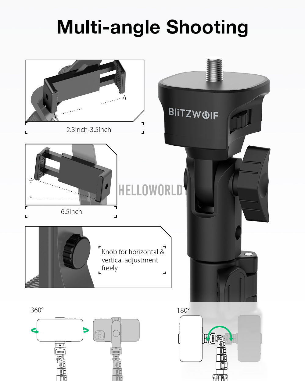 Gậy Chụp Ảnh Baitzwolf 1.6m Điều Khiển Từ Xa | BigBuy360 - bigbuy360.vn