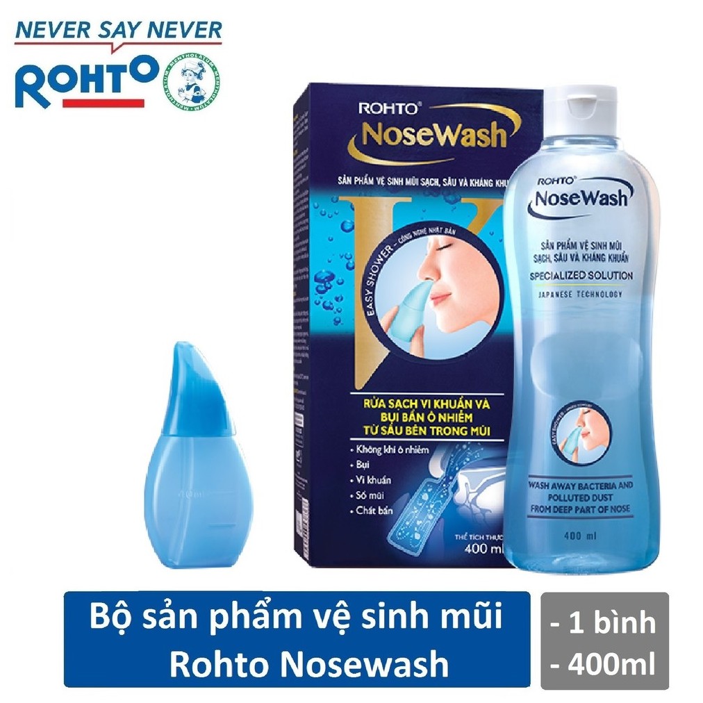 Dụng Cụ Và Bình Dung Dịch Vệ Sinh Mũi Nose Wash Rohto