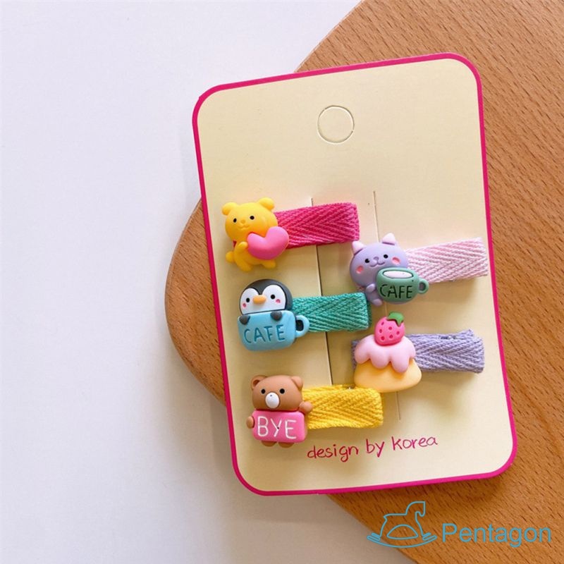 Set 5 Kẹp Tóc Hình Động Vật Dễ Thương Cho Bé Gái