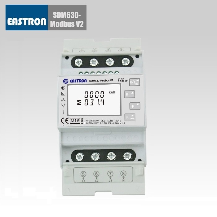 Đồng hồ bám tải 3 pha EASTRON SDM630 MODBUS V2 đo đa năng điện tử cho hệ thống điện mặt trời - Giải pháp zero export