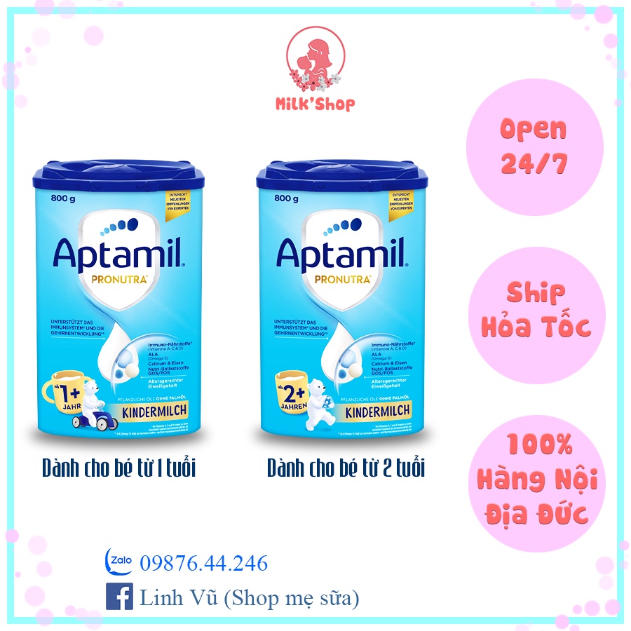 Sữa Aptamil 1+ và 2+ Đức - 800g (mẫu mới)