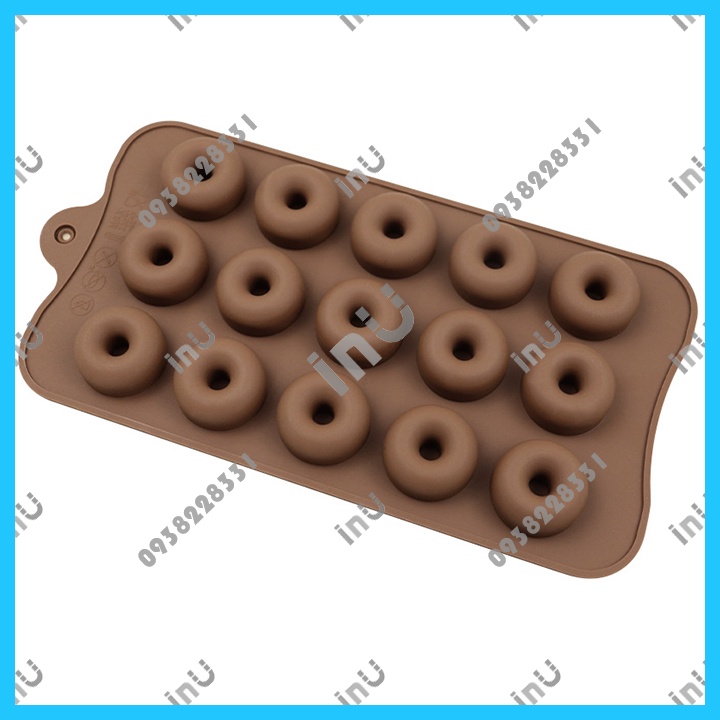 HCM - Khuôn silicon donut mini 15 ô làm socola donut, đổ rau câu, làm kẹo dẻo donut trái cây cho bé ăn dặm