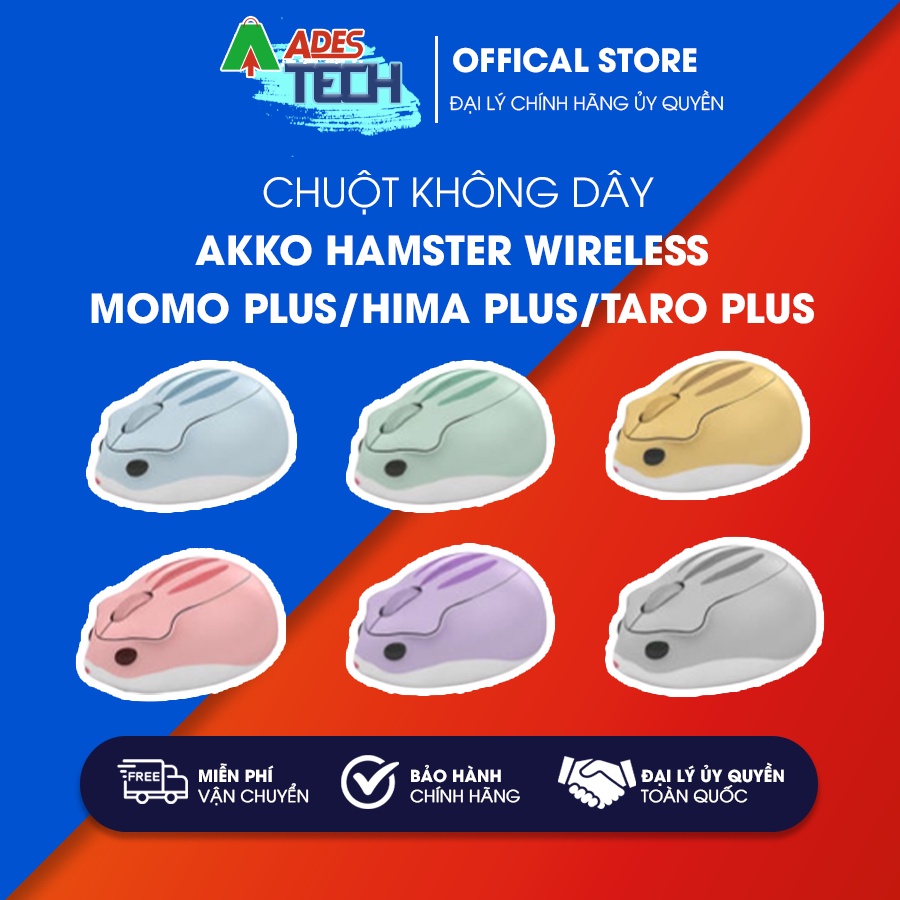 Chuột Không Dây AKKO Hamster Wireless MOMO Plus/Hima Plus/Taro Plus | Chuột Cute Dễ Thương | Bảo Hành 12 Tháng