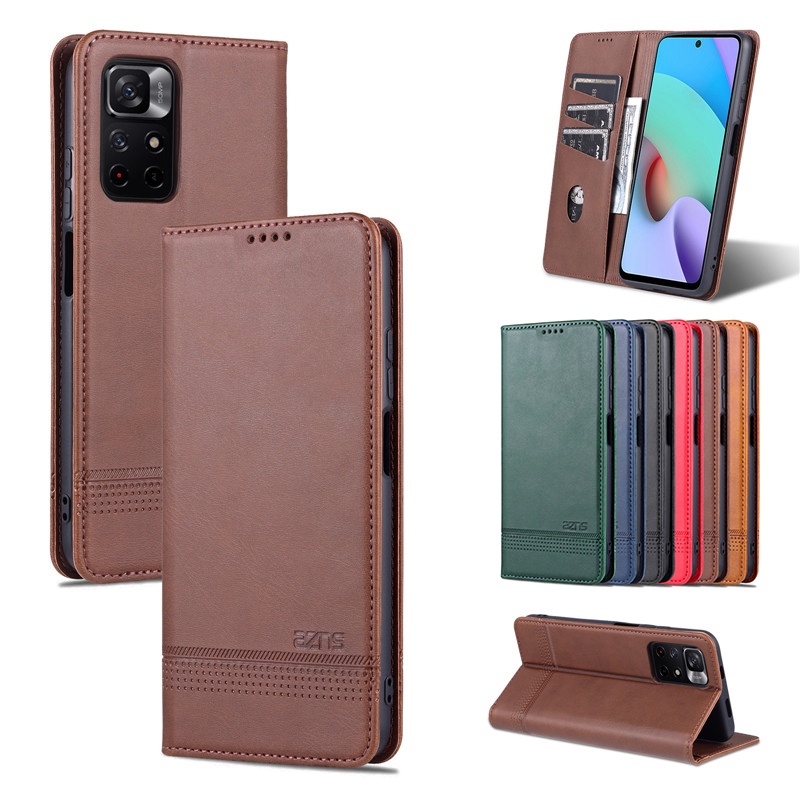 Bao Da Điện Thoại Dạng Ví Nắp Lật Hít Nam Châm Đơn Giản Cho Redmi Note 11 Pro Redmi 11S Xiaomi 12 Unor 10C