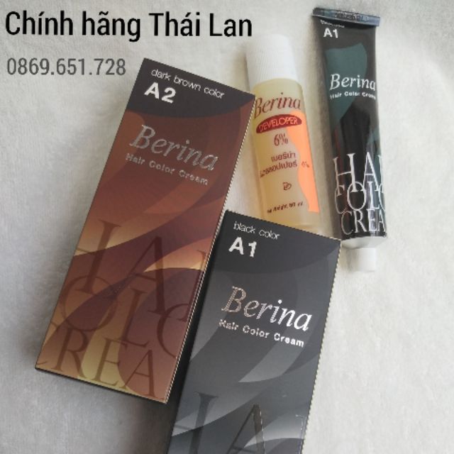 Thuốc nhuộm tóc phủ bạc Berina 60ml (A1,A2)