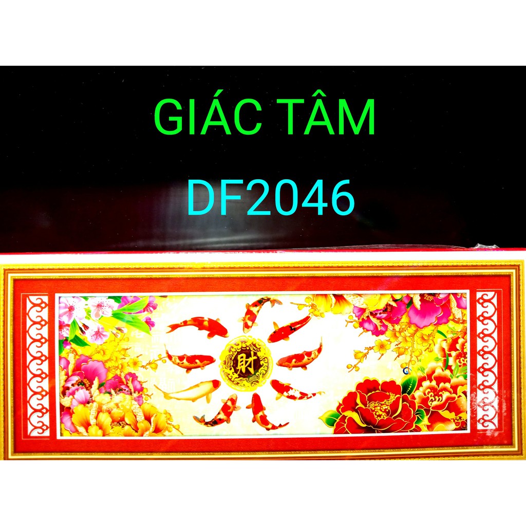 Tranh đá CỬU NGƯ QUẦN HỘI - 160x60cm - DF2046 - 9 CÁ BÔNG HOA MẪU ĐƠN MAI CHỮ - tranh đá chưa làm - chưa gắn đá