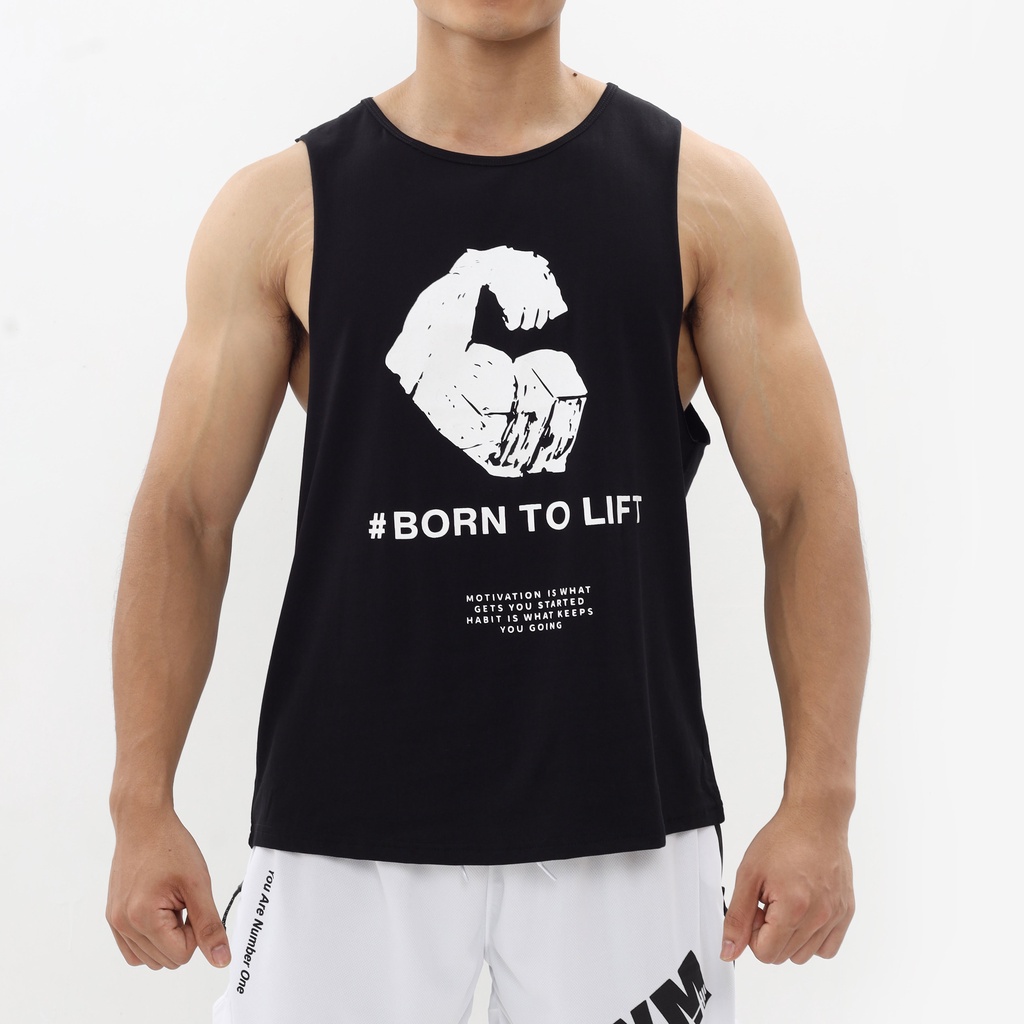 Áo Tanktop Nam Born To Lift Mặc Tập Gym,Chạy Bộ Chất Cotton Cao Cấp Thấm Hút Mồ Hôi