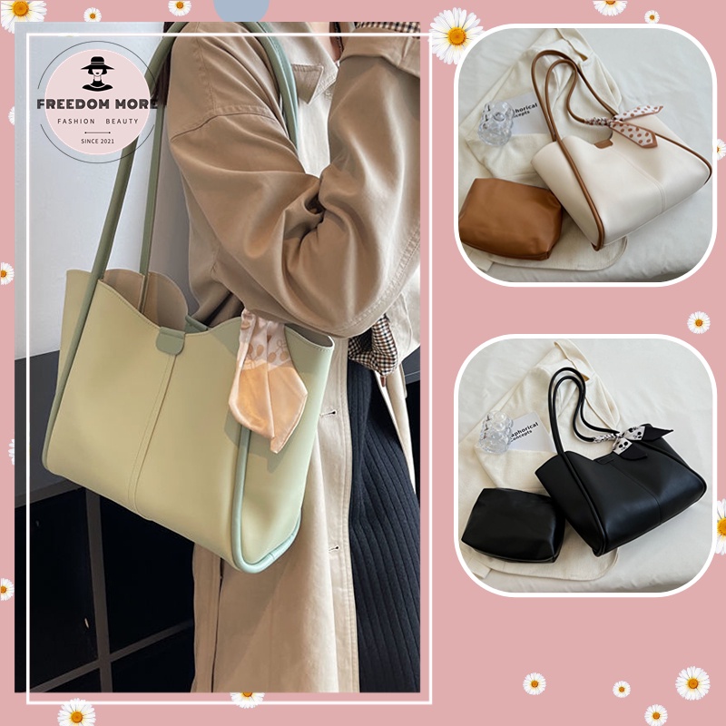 ✨Sẵn sàng tàu ✨Túi Tote Sức Chứa Lớn Thời Trang 2022 Với Ví Đựng Tiền Xu Và Khăn Choàng Lụa Có Thể Giữ Máy Tính 13-inch Cho Nữ