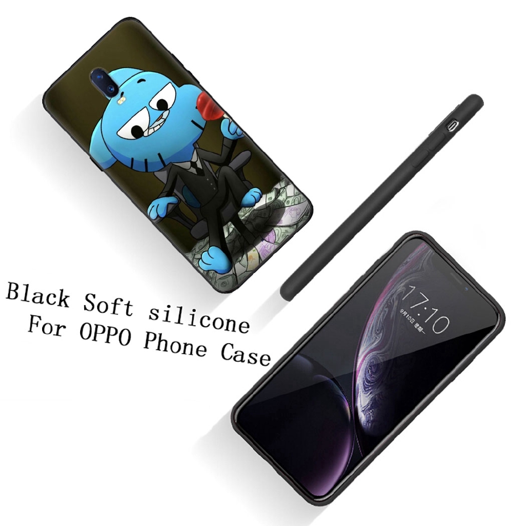 Ốp điện thoại silicone đen Thế giới kỳ diệu của Gumball cho OPPO F9 PRO NEO 9 A3S A5 A37 A5S A59 F3 A83 F5 F7