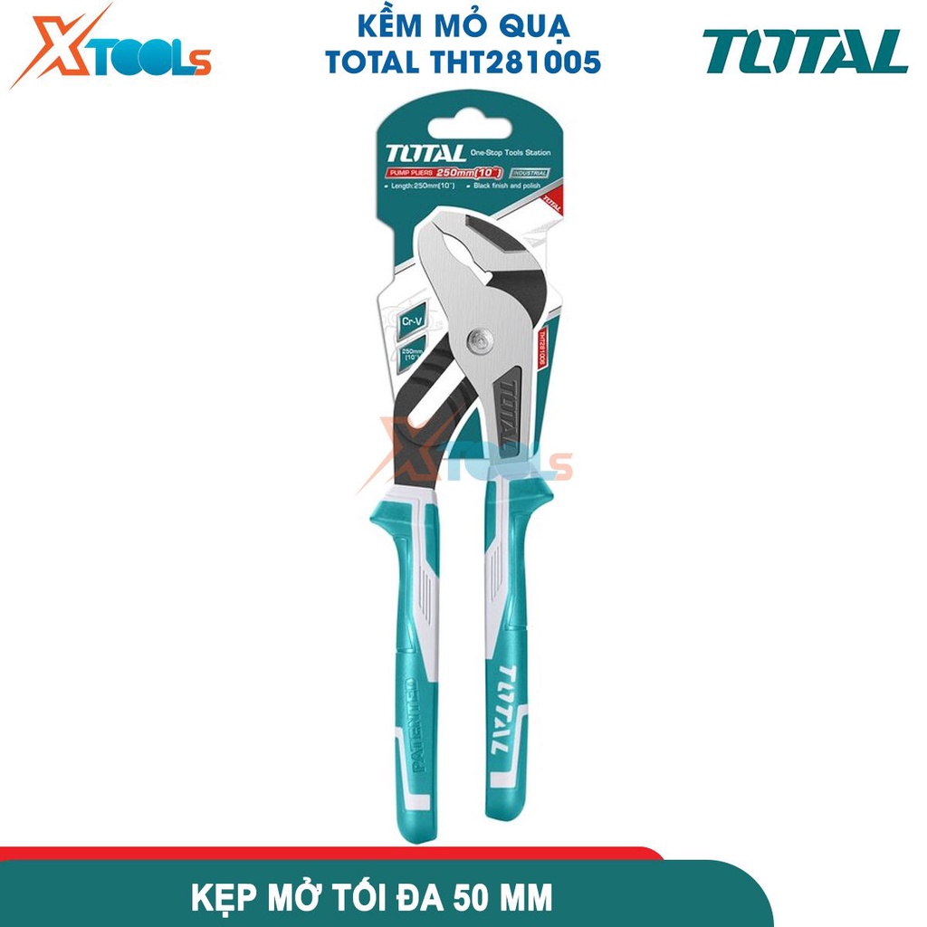 Kìm mỏ quạ Total 10&quot;/250mm, miệng 50mm | thép Cr-V sơn đen mờ, kềm mỏ quạ lớn siêu cứng, chống mài mòn-CHÍNH HÃNG-XTOOLS