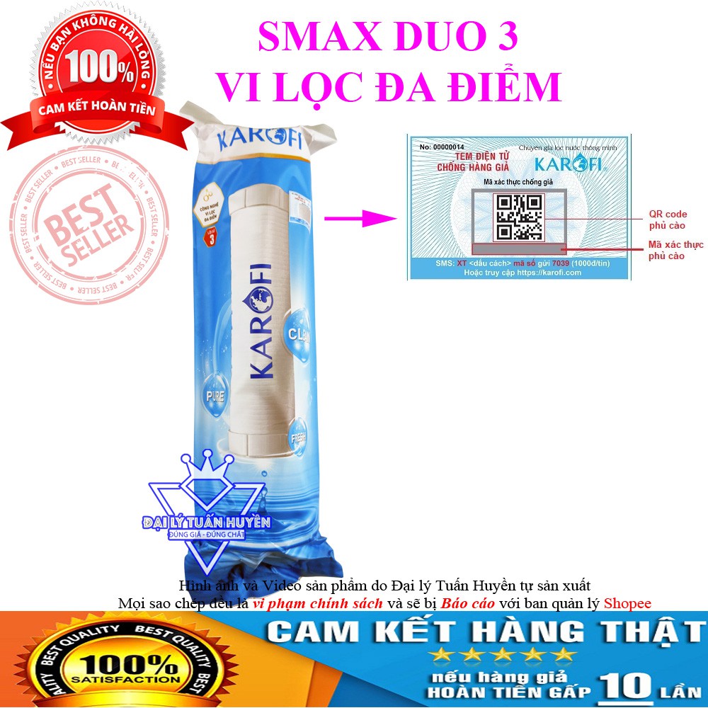 Bộ 3 lõi lọc nước karofi số 123 dùng cho model N-e118 N-e119/A N-e119/U | BigBuy360 - bigbuy360.vn