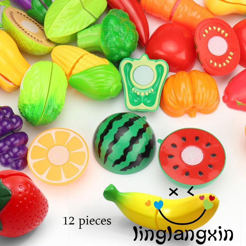 Bộ 8/12/15 món đồ chơi hình rau củ quả giả thái cắt kèm dao đồ chơi dành cho trẻ trên 1 tuổi