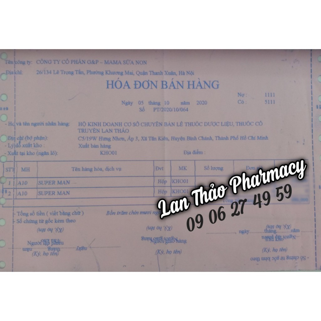 Super-Man 1h G&P France – Giúp bổ thận tráng dương, tăng cường sinh lý, tăng hormone nam, ngừa mãn dục sớm Superman GP