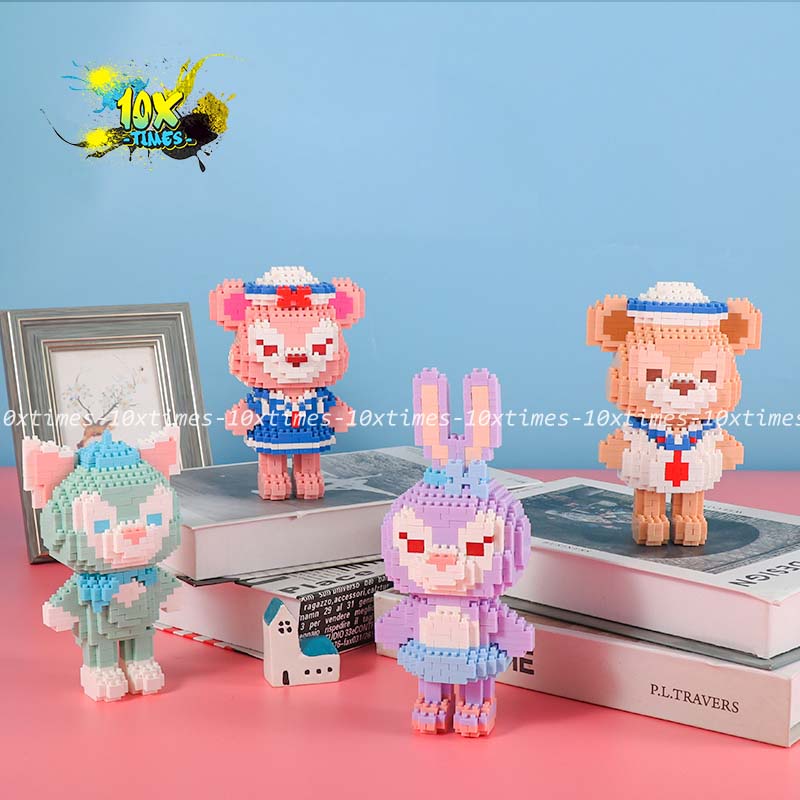 (18cm) đồ chơi lắp ráp 3d Thỏ tím stella lou và Duffy dễ thương cute quà tặng sinh nhật bạn gái, đồ decor 10xtimes