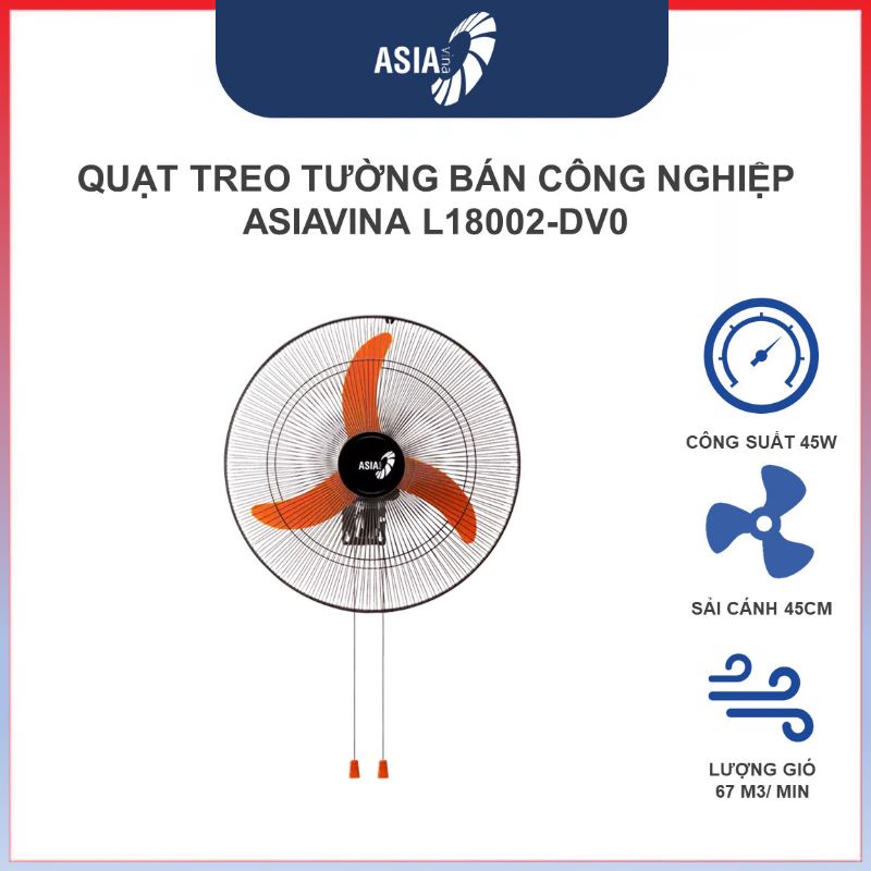 Quạt treo tường bán công nghiệp Asia VY557890 (L18002) - 55W - Bảo hành chính hãng 24 tháng