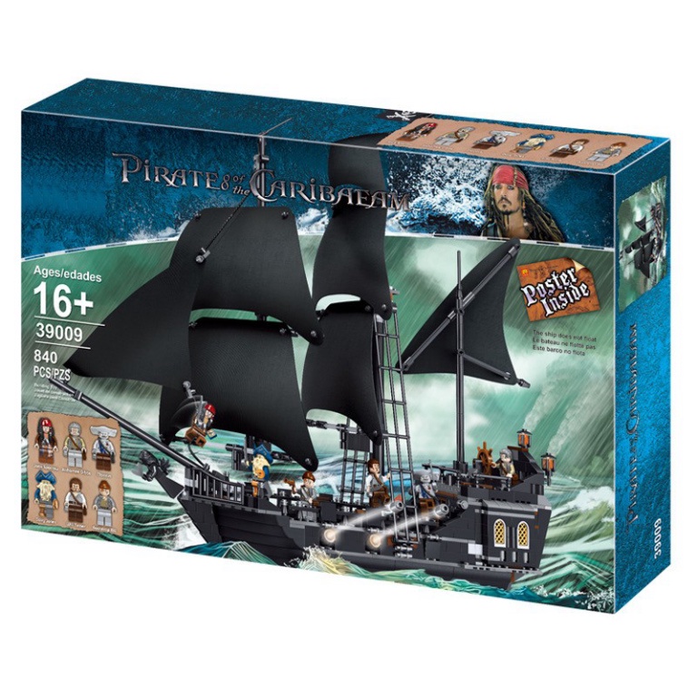 MÔ HÌNH CƯỚP BIỂN VÙNG CARIBE BỘ ĐỒ CHƠI XẾP HÌNH LẮP RÁP LEGO THUYỀN HẢI TẶC ĐEN 840 PCS pirates of the caribbean