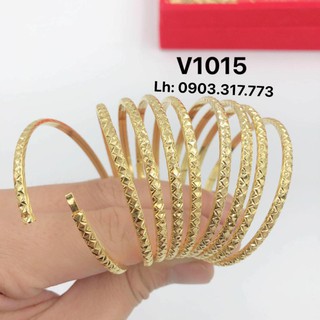Vòng Ximen Mạ Vàng v1015 3 D Móc Khóa Lưỡi Gà Giống Vàng Thật 18k Cao Cấp - An Toàn cho da