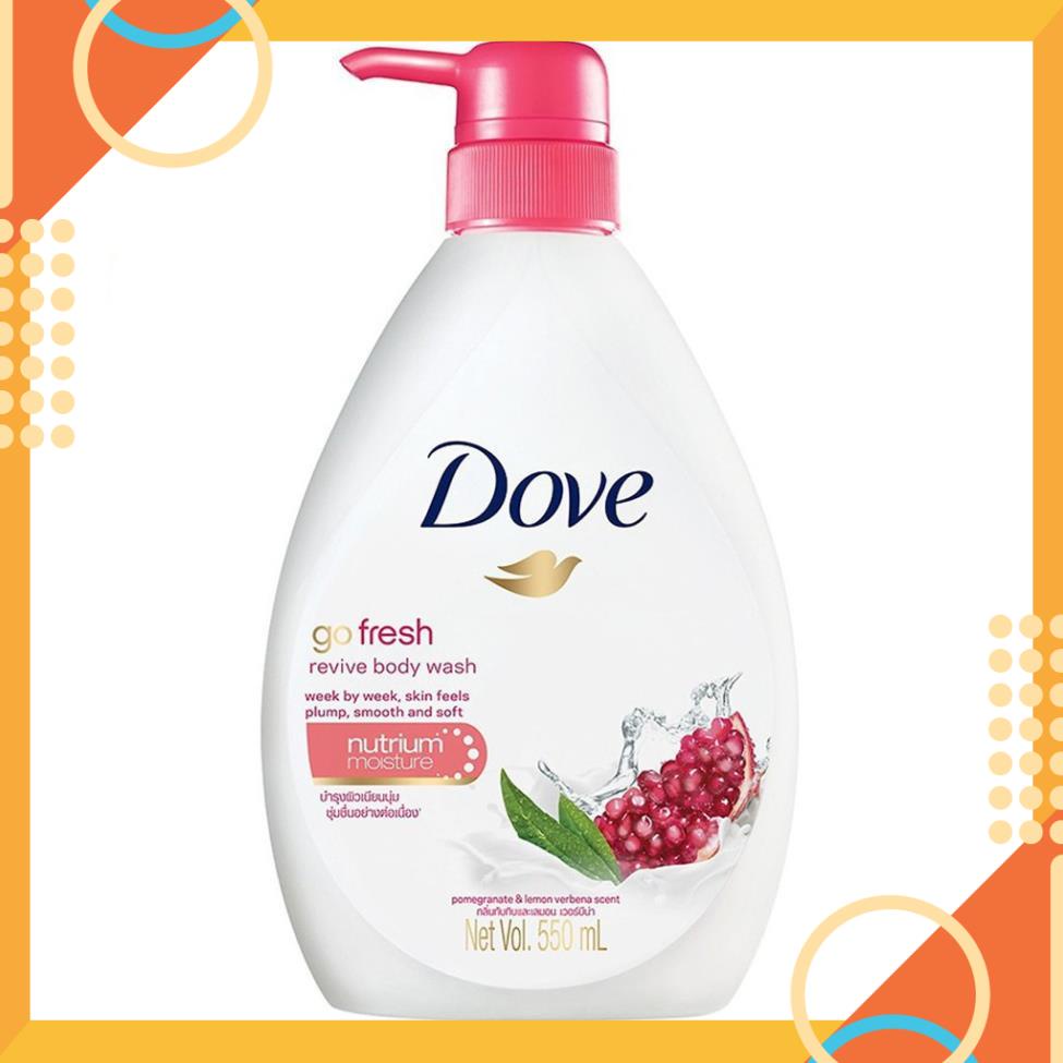 Sữa Tắm Dưỡng Ẩm Dove Revive 550ml - Hương Lựu Và Cỏ Roi Chanh 550ml date mới