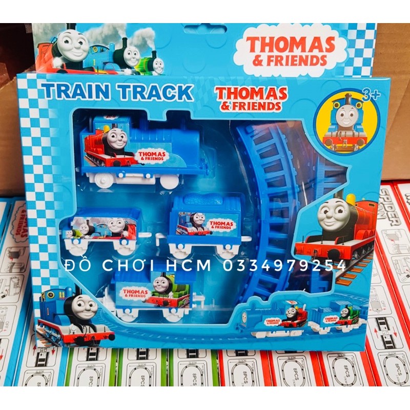 [NHIỀU MẪU] Hộp đồ chơi đường ray xe lửa tàu hỏa Thomas, Hello Kitty, Frozen, Avengers, Chó cứu hộ, spider man cho bé