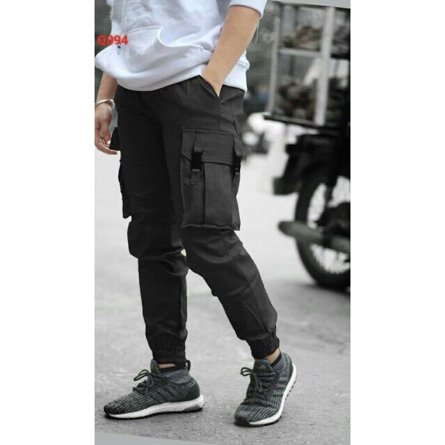 Quần jogger kaki túi hộp co giãn (hình thật)