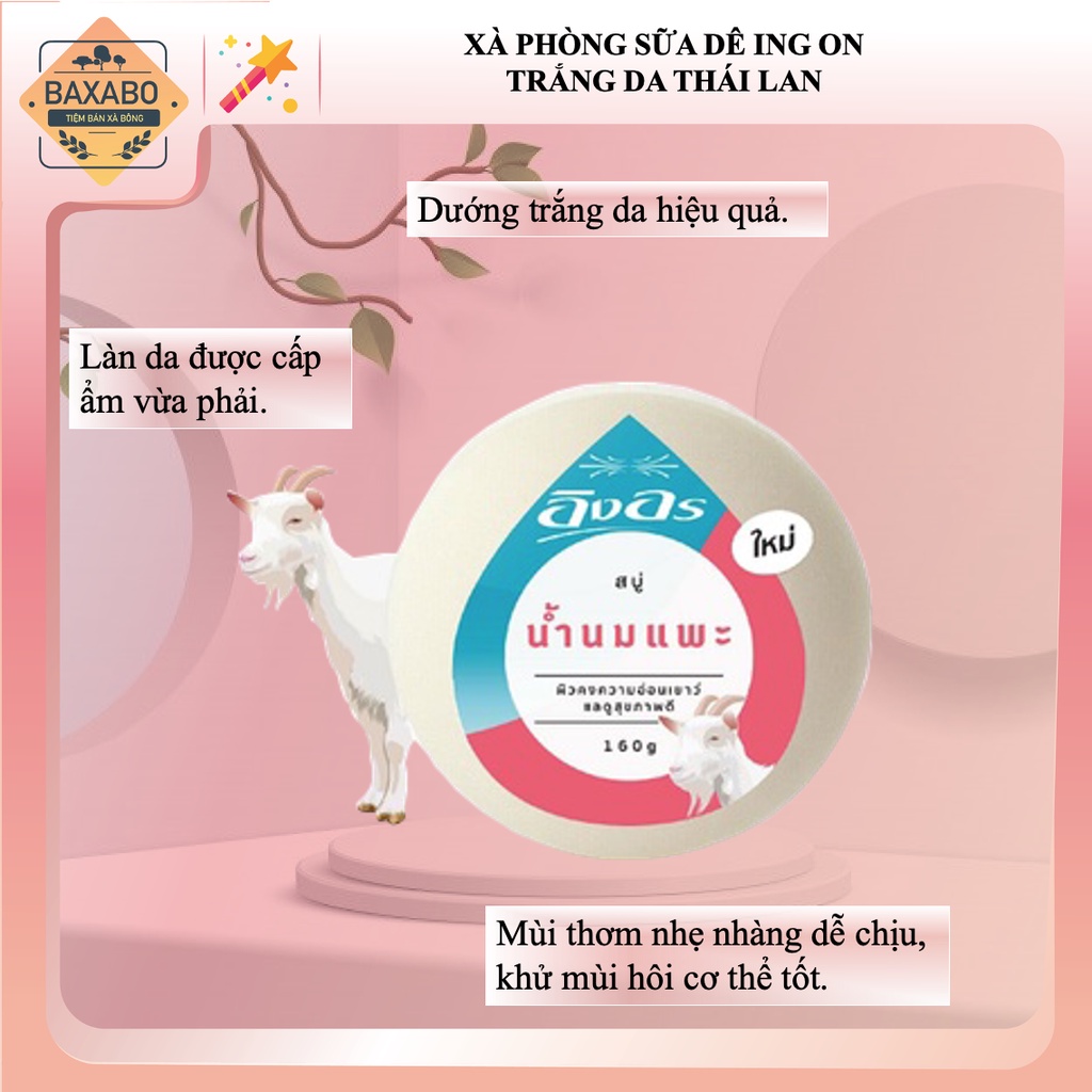 XÀ PHÒNG TRẮNG DA SỮA DÊ ING ON THÁI LAN - XÀ PHÒNG THẢO MỘC ING ON NỘI ĐỊA THÁI LAN - HÀNG CHÍNH HÃNG
