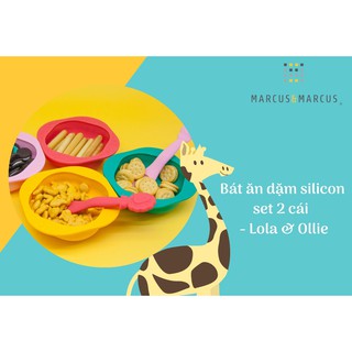 Set 2 cái bát ăn dặm Silicone Marcus & Marcus