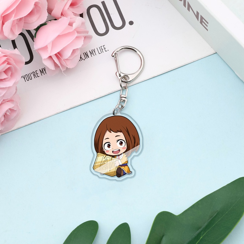 Móc khóa nhựa acrylic trong suốt thiết kế kiểu nhân vật phim My Hero Academia