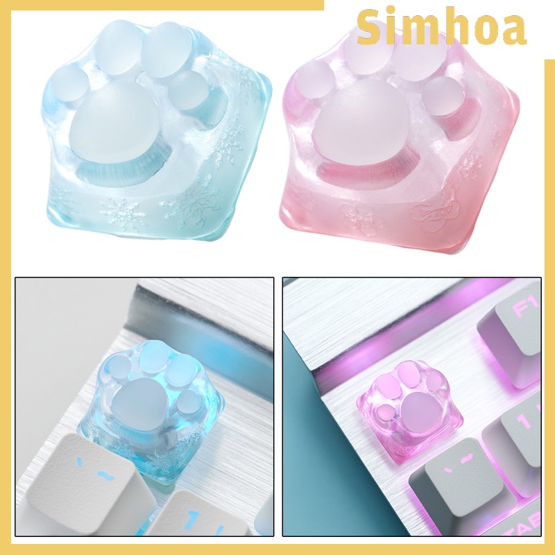 [SIMHOA] Clear Resin Cat Paw Mechanical Keyboard Keycap Pad for Cherry MX DIY