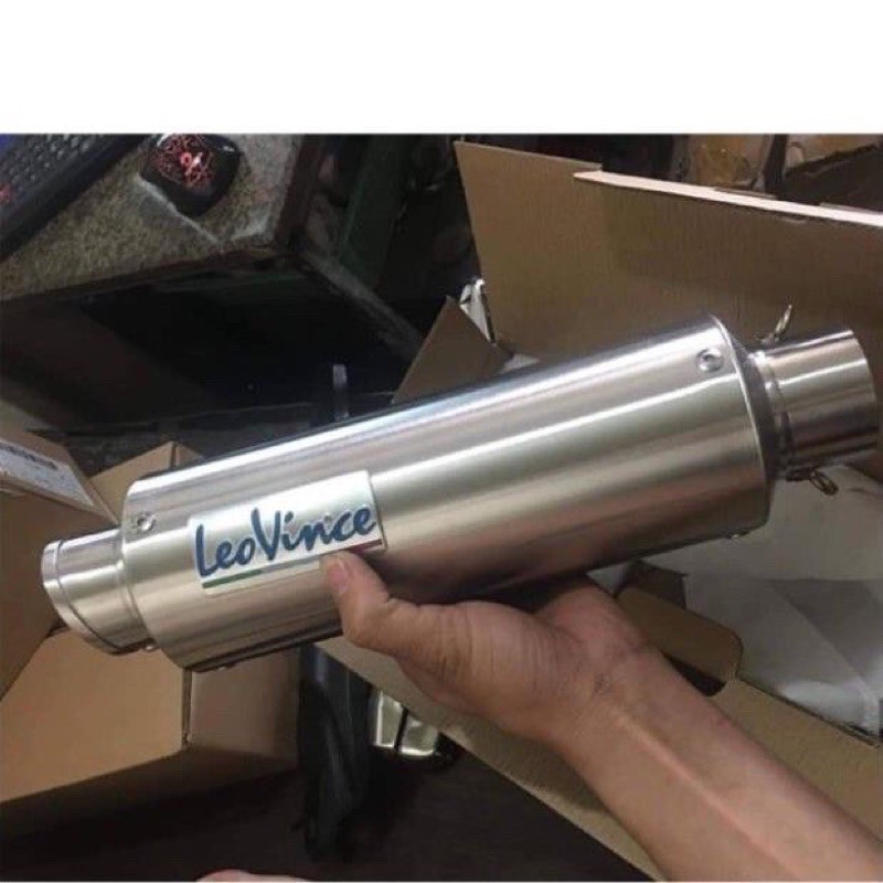 Lon Pô LeoVince trắng nhập khẩu, Inox 304