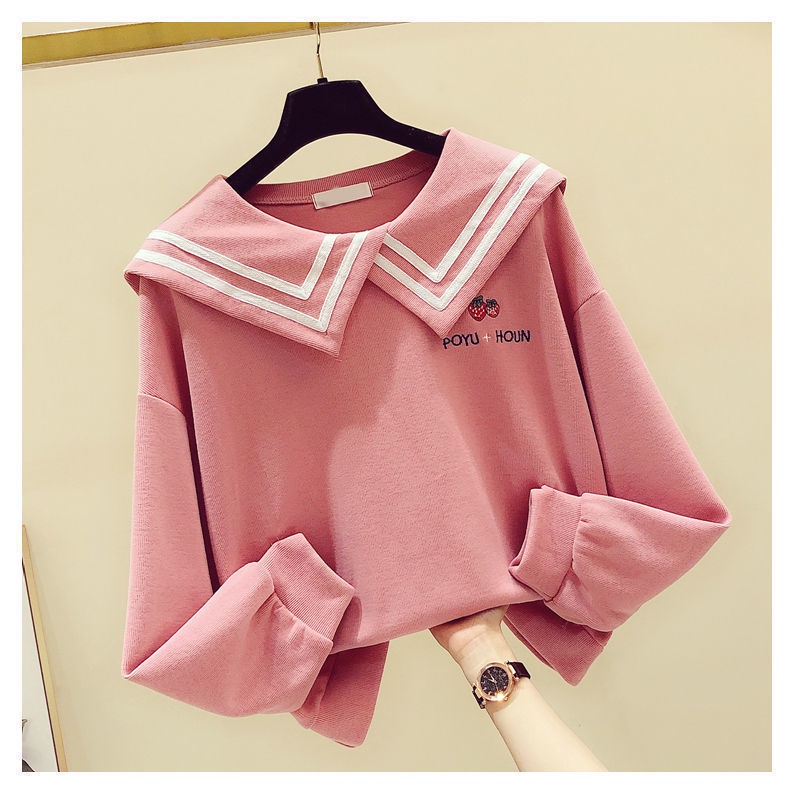 Áo sweater Tay Dài Cổ Thủy Thủ Màu Trơn Phong Cách Hàn Quốc Thời Trang Mùa Thu 2022 Mới Dành Cho Bé Trai Bé Gái